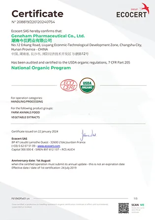 ECOCERT Certificate